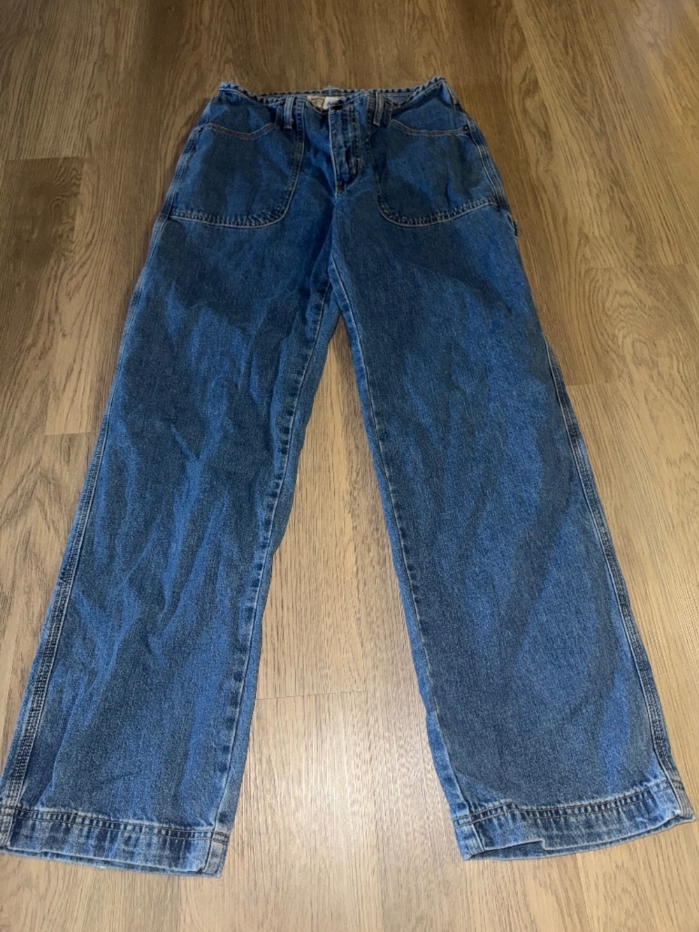 Vintage 90s Carpenter Jeans Wide Leg Workwear Denim Skater Grunge Mom Jeans